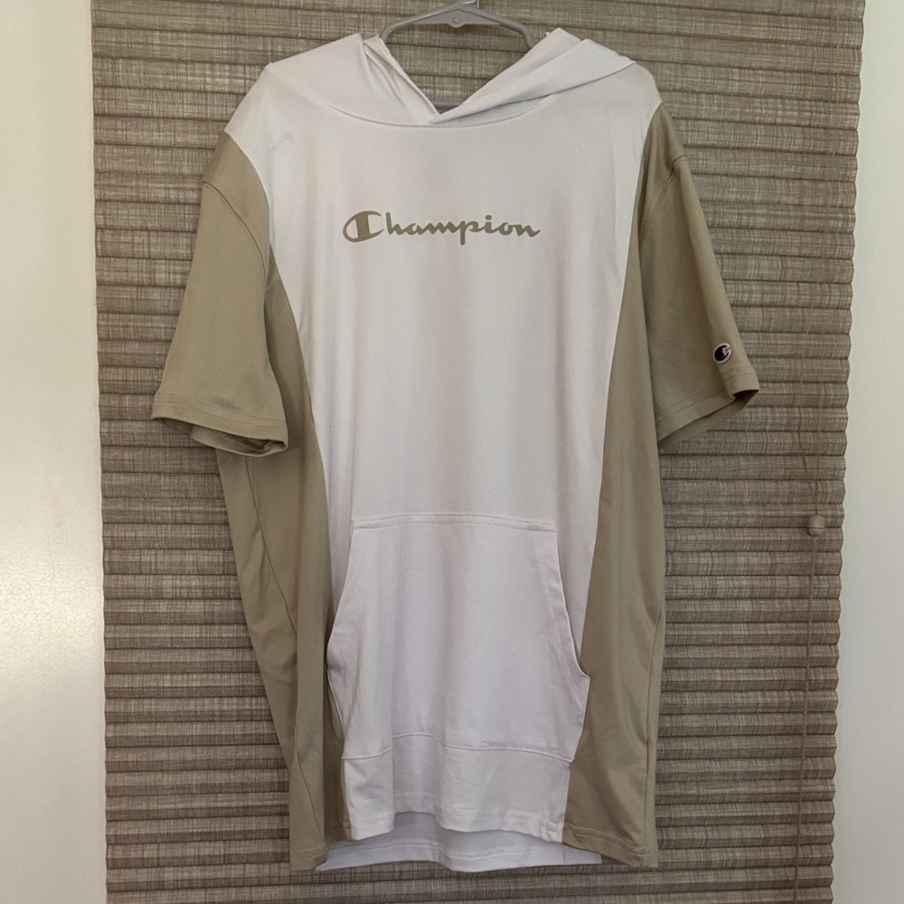 Champion Kids Short Sleeve Tee in White and Tan